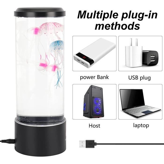 Fantazijní LED lampa s medúzou, Náladová lampa s medúzou, Kulatá lampa s medúzou v 7 barvách, Akvarijní náladová lampa