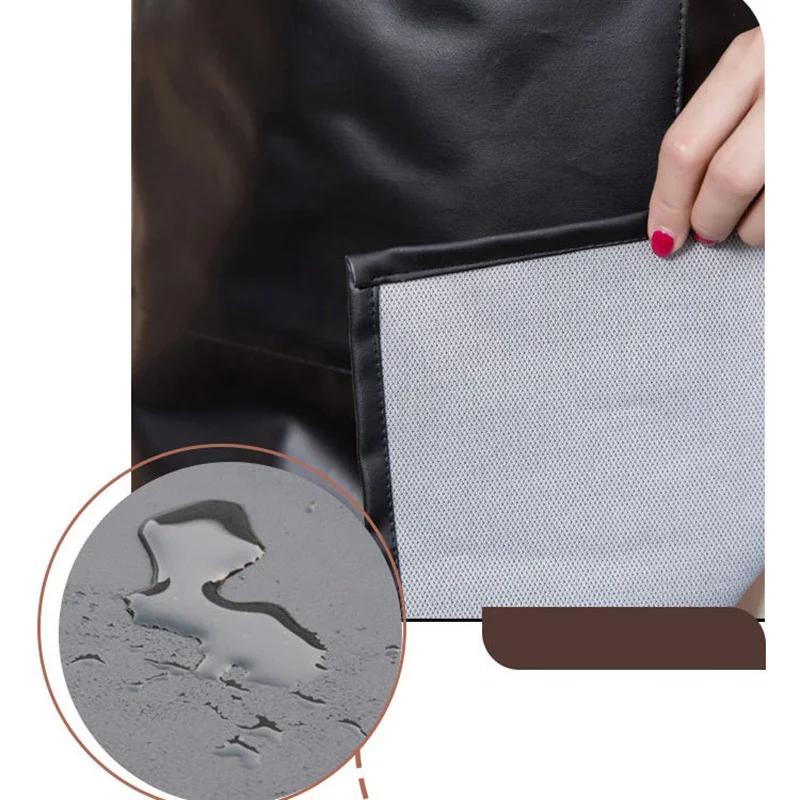 PU kůže voděodolná a oleji odolná zástěra Kuchyňské pracovní oděvy Domácí vaření Čištění Unisex zástěra bez rukávů Nastavitelná