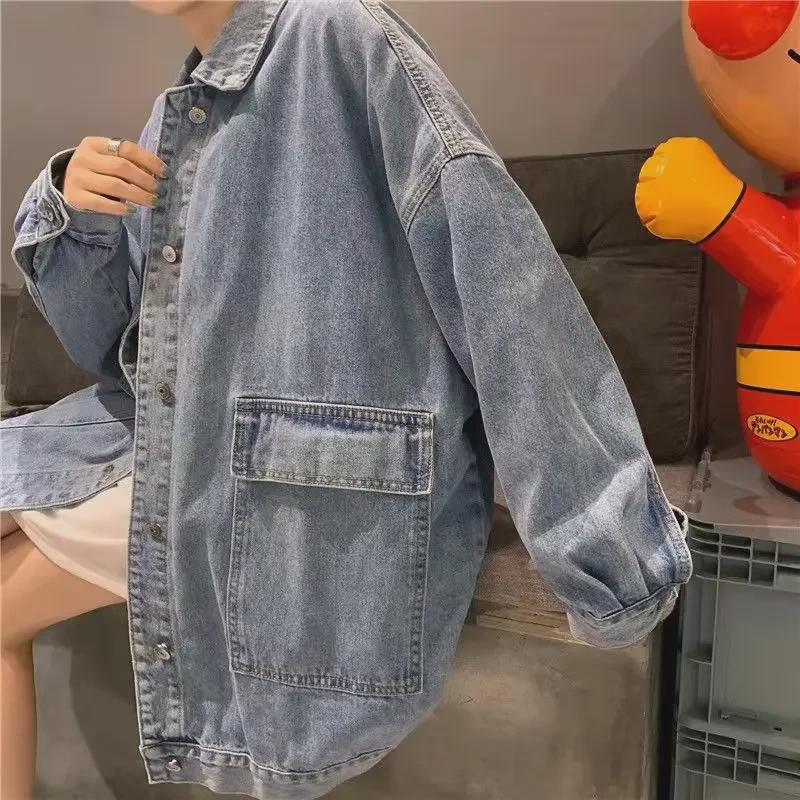 Trendy Women's Oversized Denim Jacket - BF Style, Autumn/Winter 2023 Korean Edition
