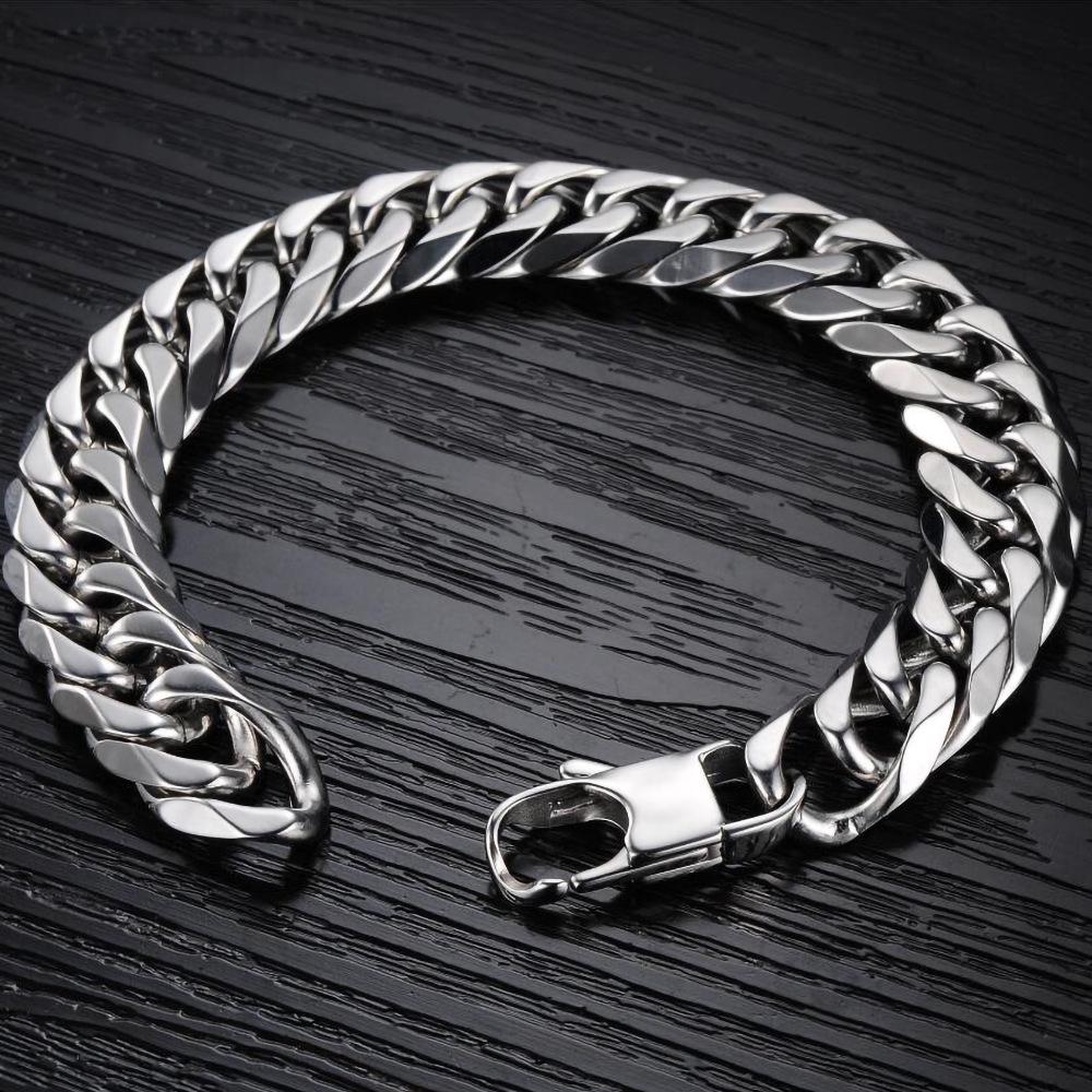 Korean Style Personalized Titanium Stainless Steel Men's Muscle Chain Bracelet