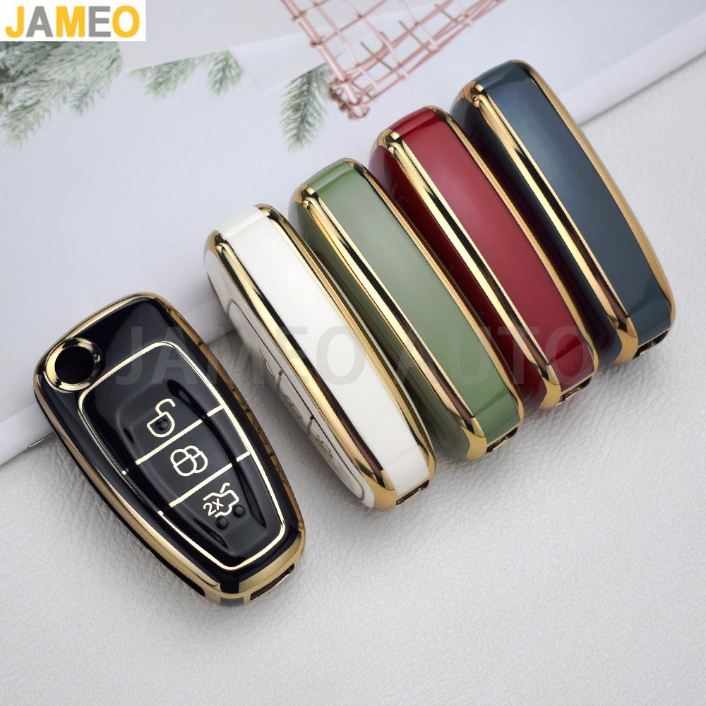 For Ford Focus 2 3 MK3 ST RS Ecosport Kuga Escape Fiesta Fold C-Max S-Max Mondeo TPU Folding Car Remote Key Cover Case