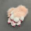 Faux Fur Plush Furry Cat Claw Gloves Fursuit Animal Fox Paws Mittens Halloween Cosplay Costume Accessories for Adult