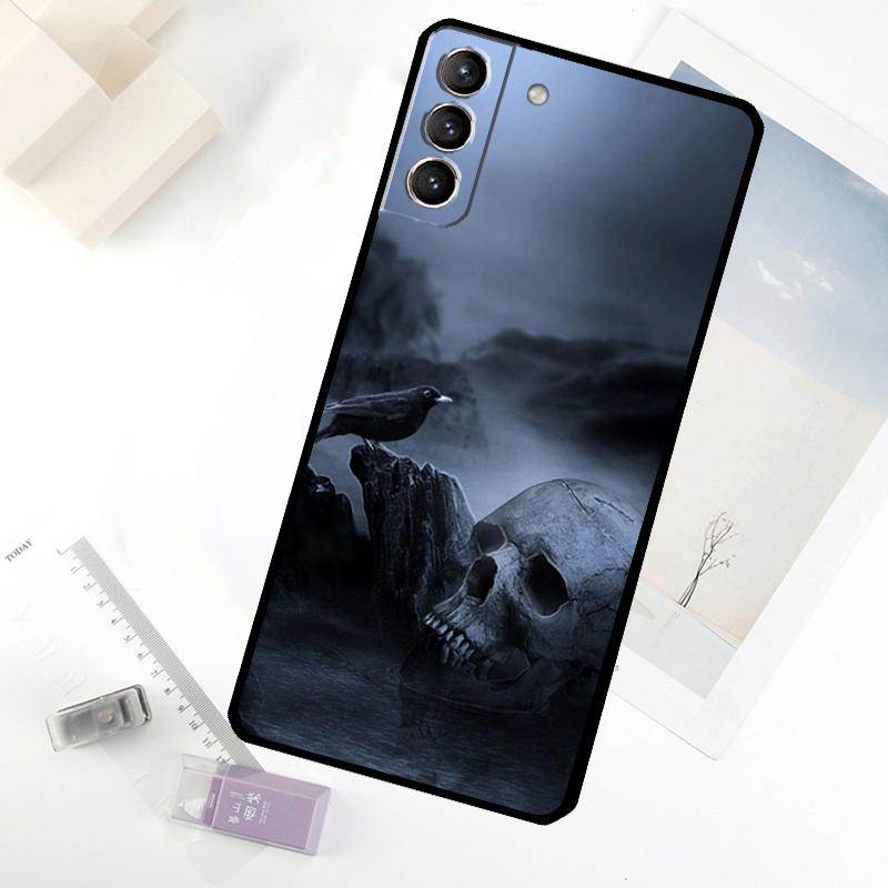 Custodia per Telefono Teschio Corvo Fiore Per Samsung Galaxy S20 FE S21 S22 S23 S24 S25 S26 Ultra S10 S25 Plus S25 FE Cover