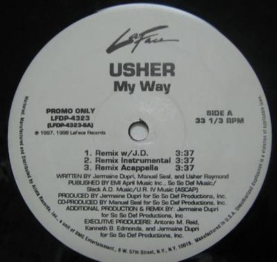 12-Zoll-Schallplatte USHER - My Way LFDP4323PROMO LaFace Records 1998 US Rap & Hip-Hop/R&B Gebraucht