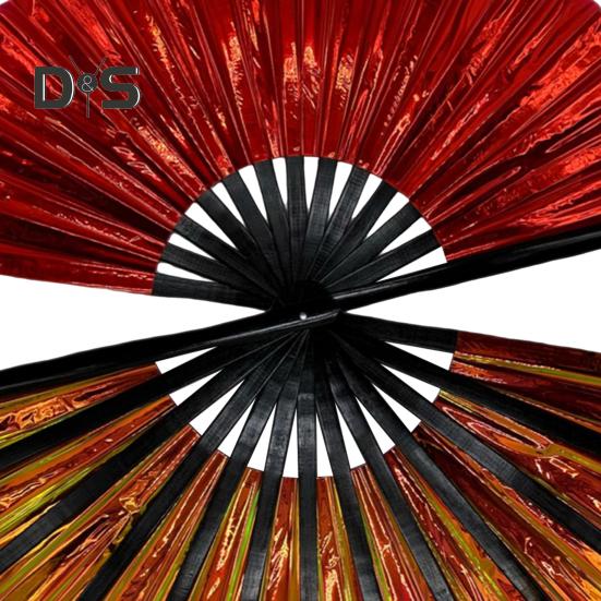 Holografischer Faltfächer, tragbar, schillernder PVC-Handfächer, Regenbogen-Sommer-Handfächer, Dekoration, Tanz-Performance-Requisiten, Party-Kostümzubehör