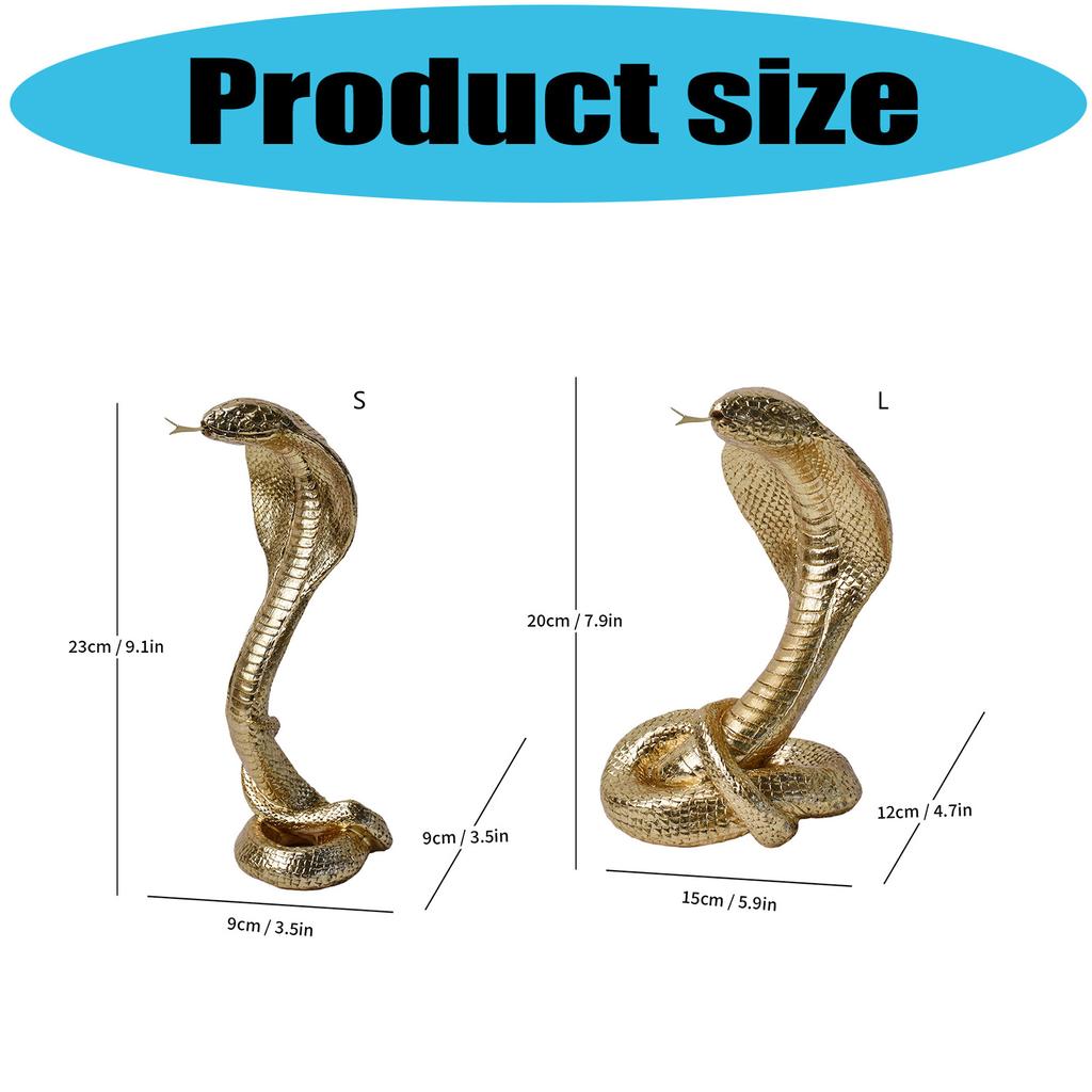 Resin Cobra Shelf Decors Accent Snake Figurines Tabletop Centerpieces Home Decorations Retro Snake Decorative Objects