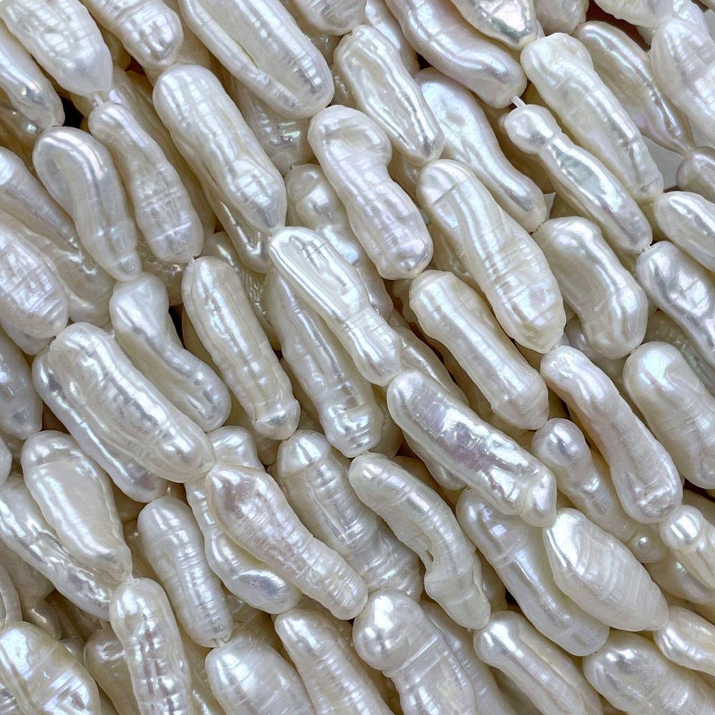 Natural Freshwater Baroque Pearl Biwa Beads for DIY Jewelry