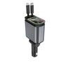 Starry Sky Multi-Function Car Charger: Dual Retractable Cables & Projector Light.