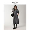 Jiu Zi Anna Chloe French Style Ruffle Neck Waist Dress