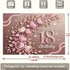 2D Pink Rose 18th Happy Birthday Backdrop 210x150cm Party Banner