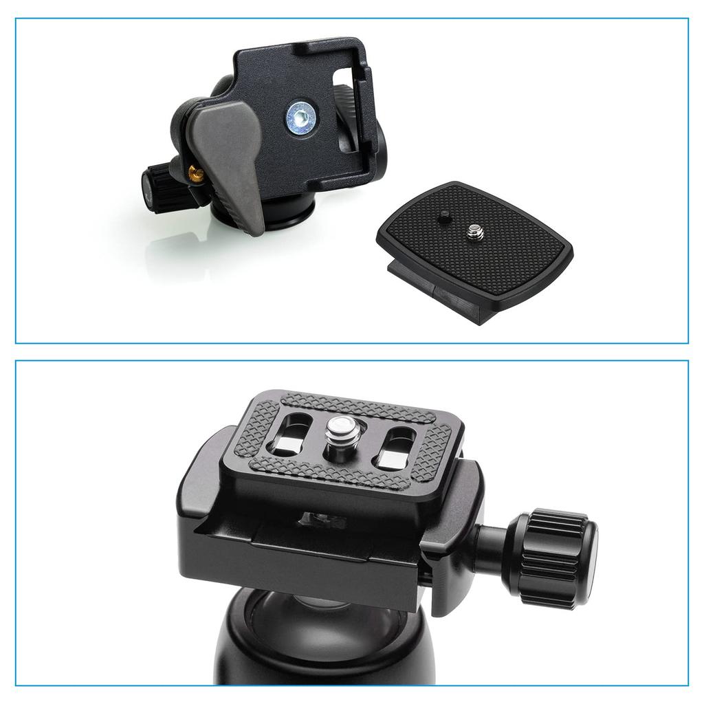 PATIKIL Tripod Quick Release 35mm Camera Tripod Adapter Replacement Mount Plate for Model Black Plate, 2-Pack, Mount, Tripods, 5,