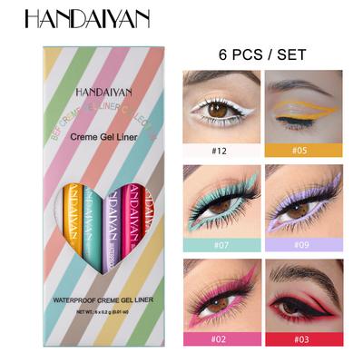 6-pack Eyeliner Pencil Color Eyeliner Pencil Rotating Eyeliner Creme Gel Liner