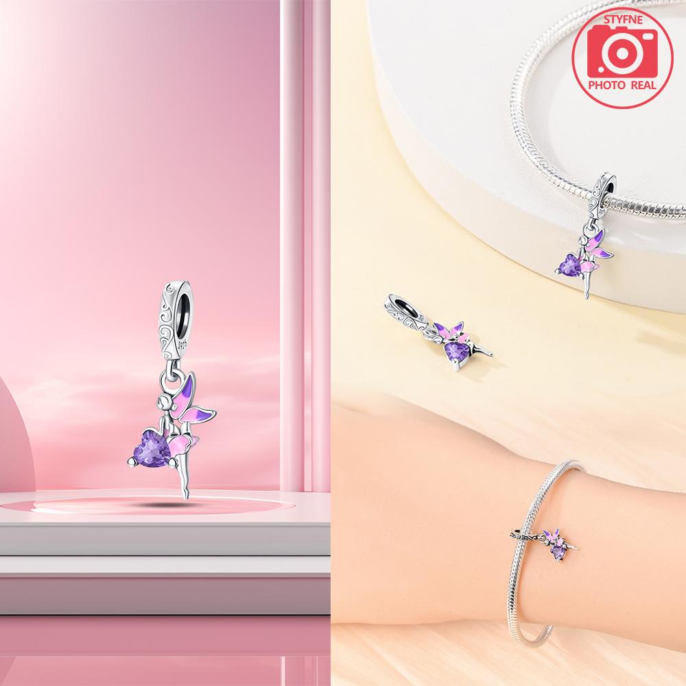 Copper Charms Flower Fairy Pendant For Dangle Pendant Bead Jewelry Beads  New Gifts For Women