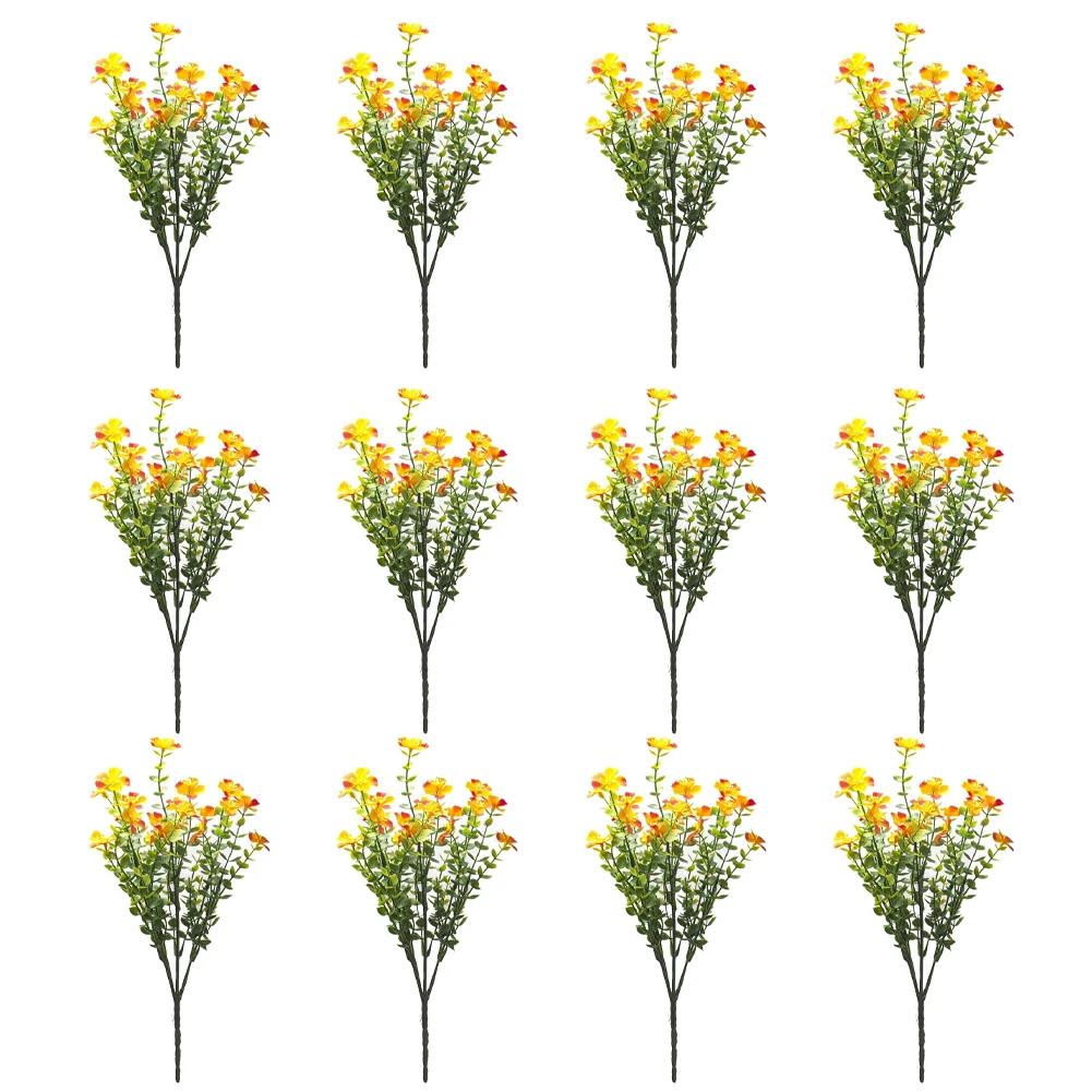 Vibrant UV Resistant Artificial Flowers - 12 Pack For All-Weather Outdoor Artificial Flowers UV Resistant, Multicolored, Realis