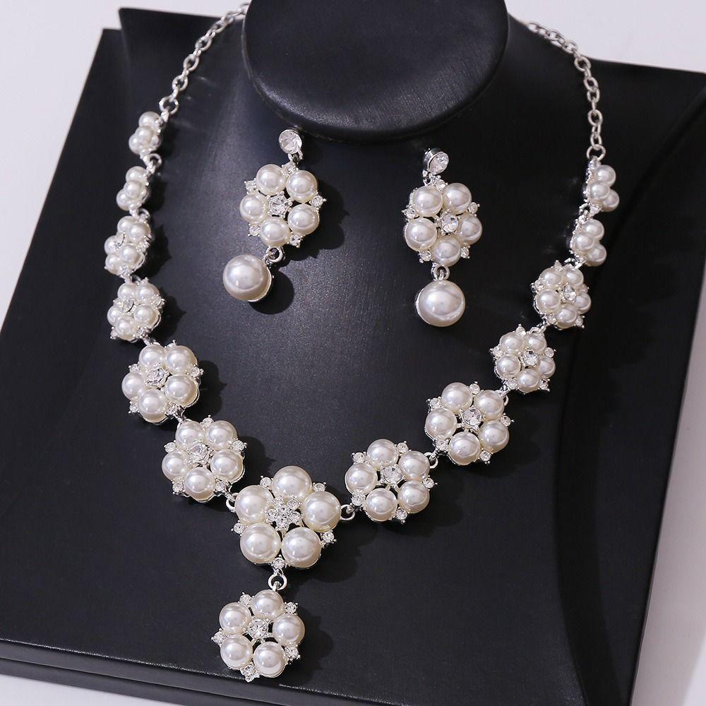 Shining Claw Chain Jewelry Set Luxury Necklace Earrings Set Pearl Necklaces Earrings  Banquet