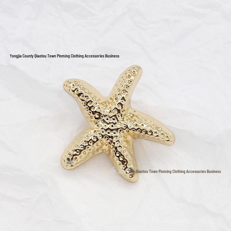 Starfish Metal Decorative Button for Sweaters, Coats, and Jackets