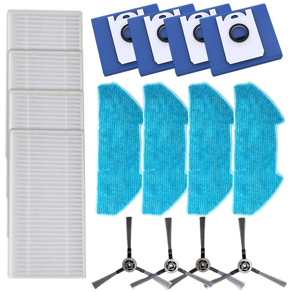 1 Set For BObsweep For Ultra-Vision Filter Mop Cloth Bag Side Brush Kits Vacuum Cleaner Accessories Spare To Replace