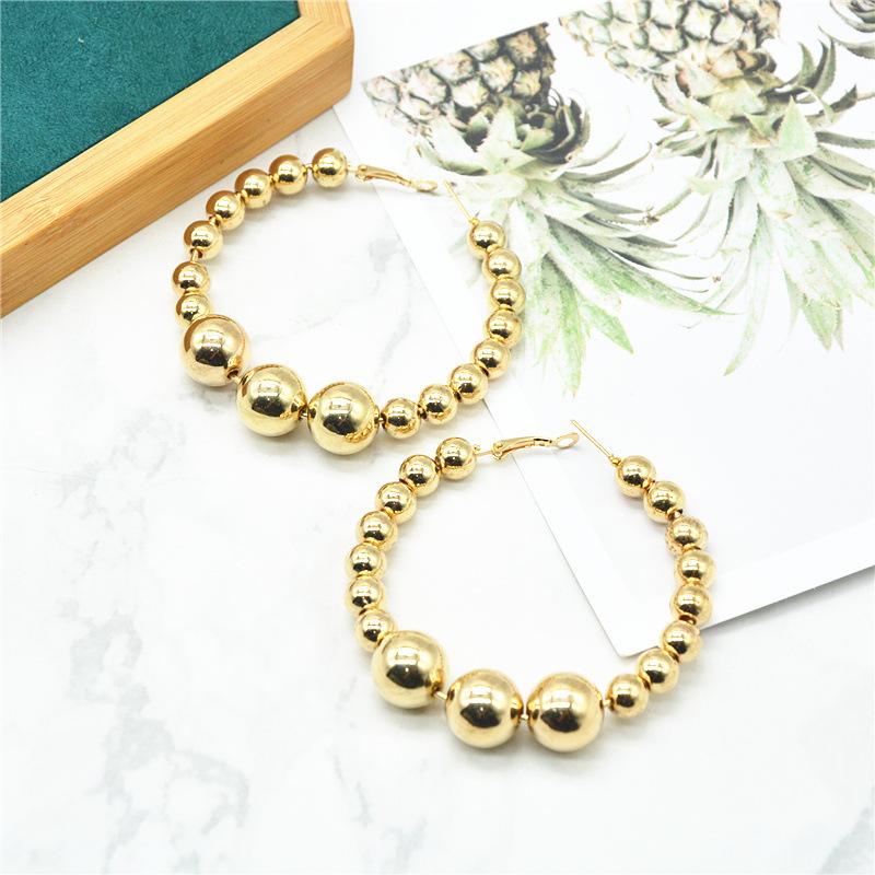 Fashion Explosion Simple C-shaped Electroplated Gold Earrings Imitation Pearl Earrings New Earrings