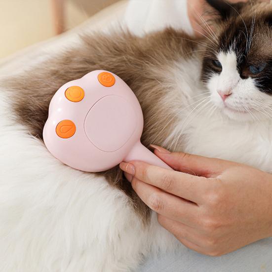 Cat Steam Brush for Shedding 3-in-1 Steamy Cat Brush with Tank Rechargeable Pet Spray Hair Removal Comb for Cats Dogs