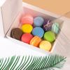 10pcs Kraft Paper Cake Macaron Dessert Donut Box Cookie Sandwich Packing Box Outdoor Party Disposable Food Box Birthday Supplies