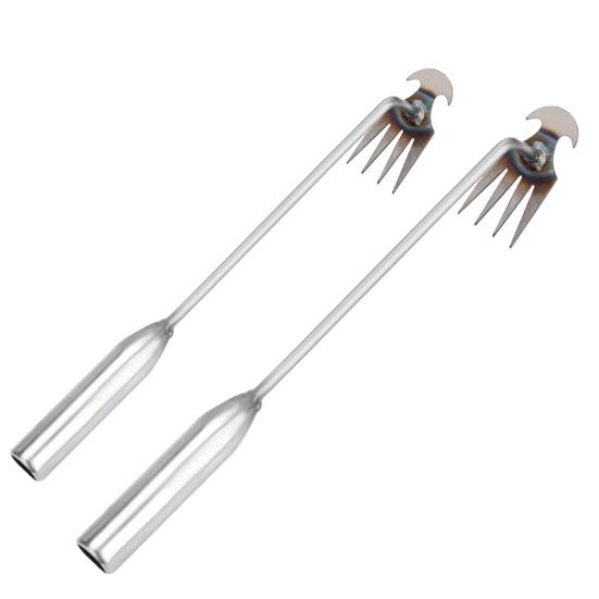 4 Zähne Mangan-Unkrautzieher mit langem Griff, Garten-Unkrautziehwerkzeug, Garten-Unkrautentferner, Entwurzelungs-Jätwerkzeug