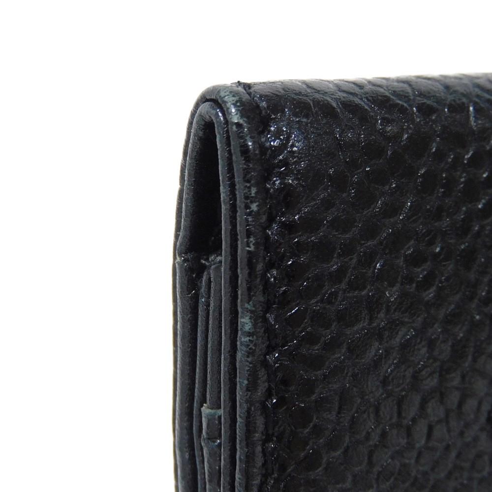 Used 10097 Compact Flap Wallet 7943 COCO Mark CC Mark 3rd Series Vintage Deca Coco Caviar Skin Black Unisex from Japan