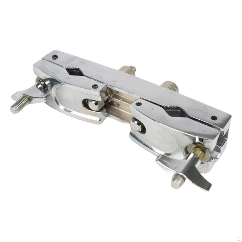 Drum Clamp DoubleSided Expansion ChromeFinished Connecting Bracket for Drummers,