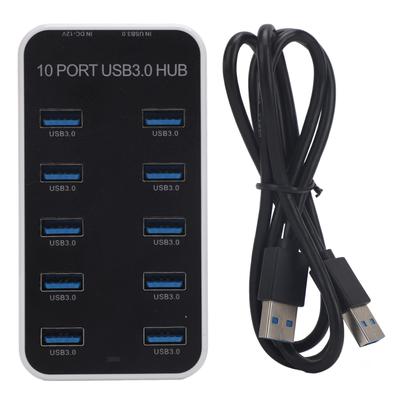Daten-Hub-Splitter, 10 Ports, USB 3.0, schnelle Datenübertragung, USB-Dockingstation, DC12V-24V