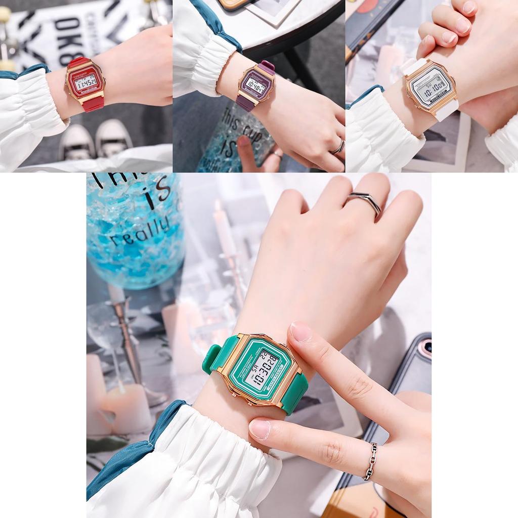 Elektroniczny Zegarek Unisex w Stylu Leśnym z Podświetleniem Nocnym i Funkcjami do Codziennego Noszenia