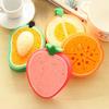 Kitchen Tool Lovely Fruit Dish Washing Cleaning Cloth Gadget Sponge Scouring CDN