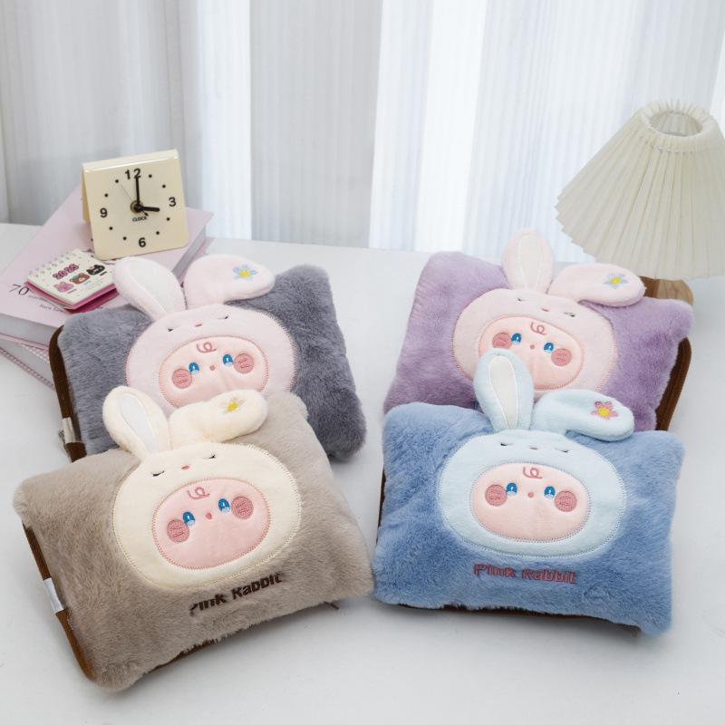 Oppladbar tegneserie plysj håndvarmer - Avtakbar og vaskbar, Eksplosjonssikker elektrisk varmtvannsflaske (2025)