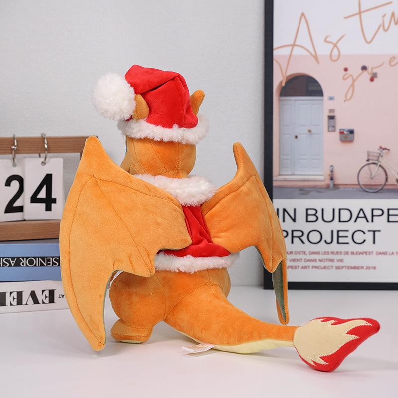 30cm Anime Christmas Style Plush Toys Charizard Charmander Soft Stuffed Peluche Doll Kids Child Xmas Birthday Gifts