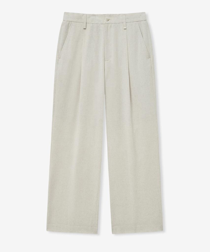 MINAV Comfort Linen Elastic Waist Single-Pleat Wide Pants [3 Colors]