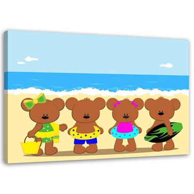 Canvas Print Colourful Teddy Bears