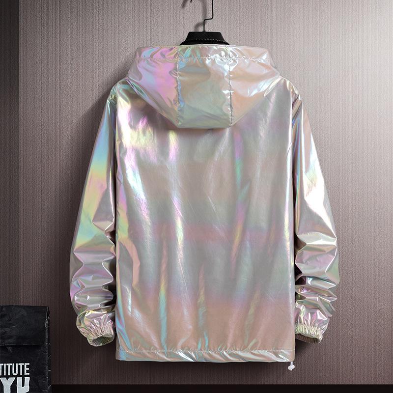 Summer Colorful Shiny Sunscreen Jacket Unisex Lightweight Breathable Plus Size Trendy Outerwear