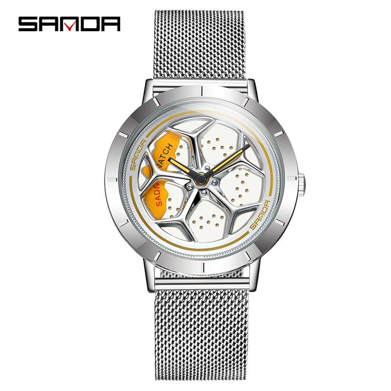 SANDA Ceas Bărbați Nou Ceas Rotativ Ceas Fashion Hollow Quartz