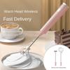 Electric Whisk USB Recharge Three Speed Kitchen Cooking Tool Bubbler Egg Cream Sauce Stirrer Handheld Milk Frother Pink
