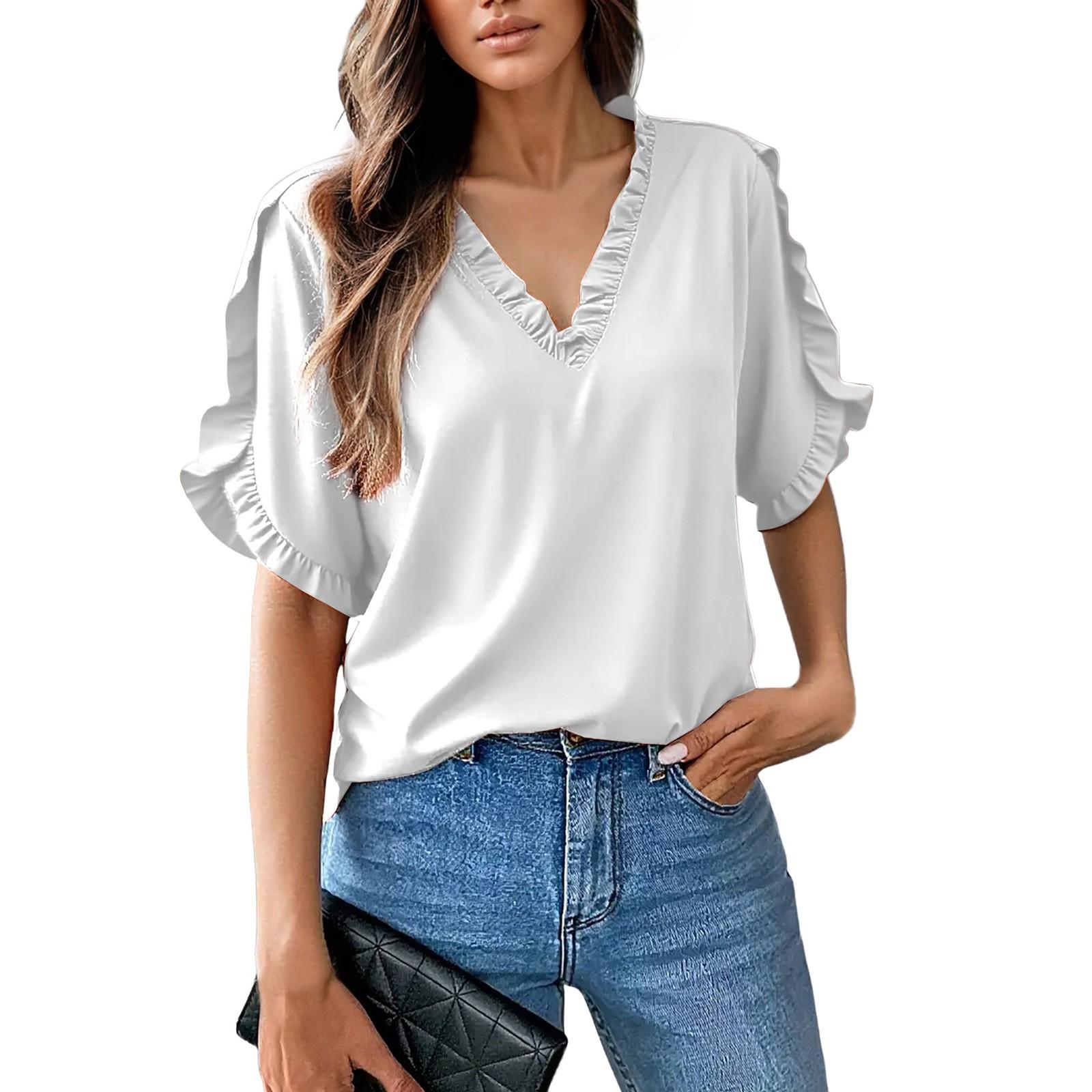 

Женские футболки с короткими рукавами и круглым вырезом, весенние топы, повседневные свободные базовые футболки XL белый