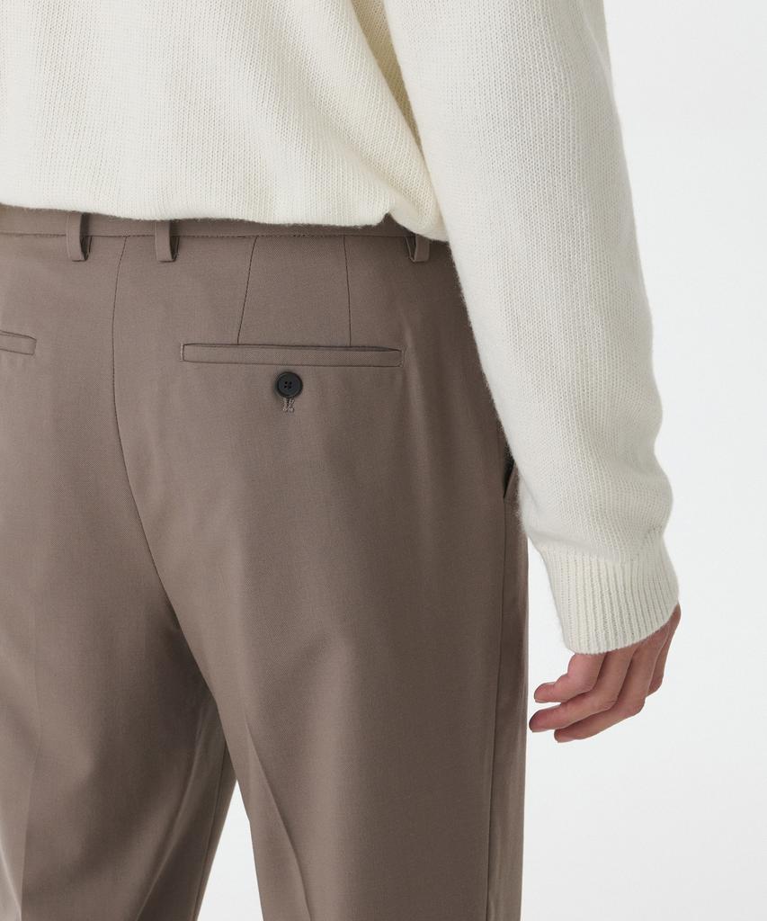 MUSINSA STANDARD Wool Semi-Wide Hidden Elastic Waist Slacks [Dusty Beige]