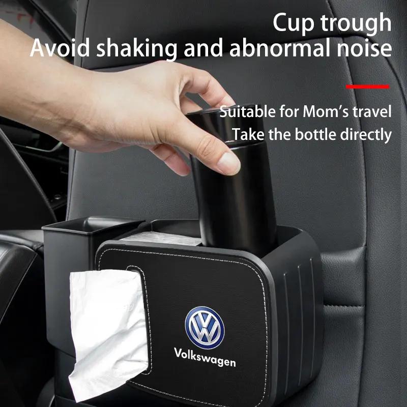 For Volkswagen 1pcs Multifunctional car seat back trash can Storage box For Volkswagen VW Jetta Polo T4 T5 T6 Sharan Touareg Gol