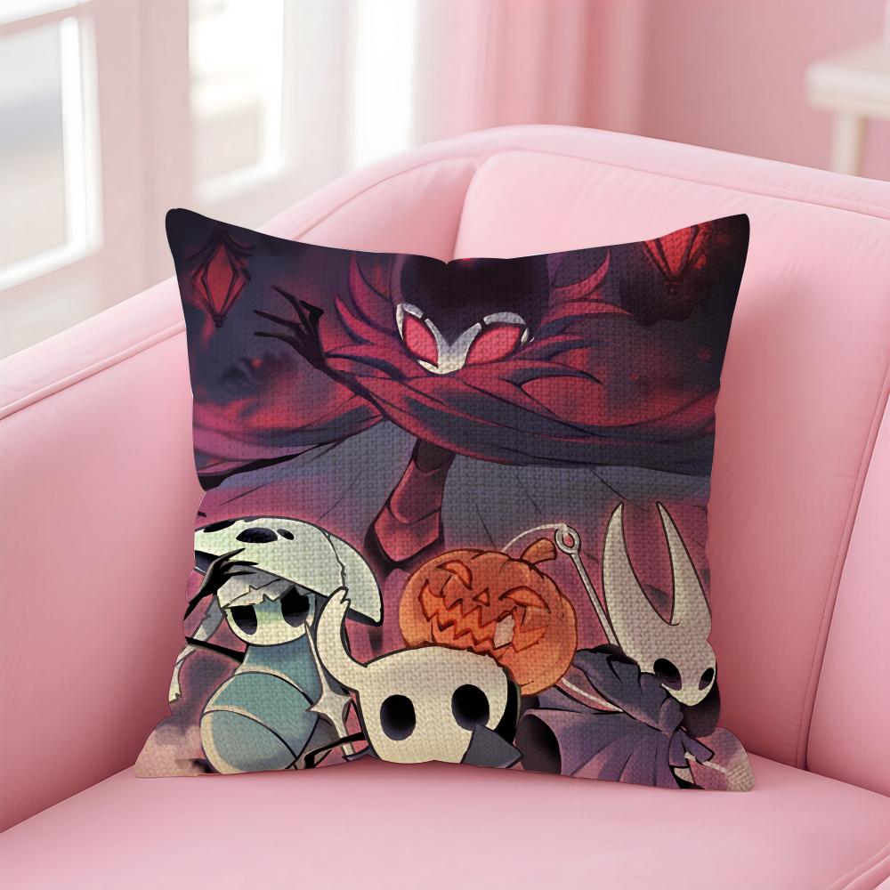 Game HHollow Knight Cushion Cover Natural Linen Pillow Case DoubleSided Print Decorative Sofa Pillowcase Home Decor Gift