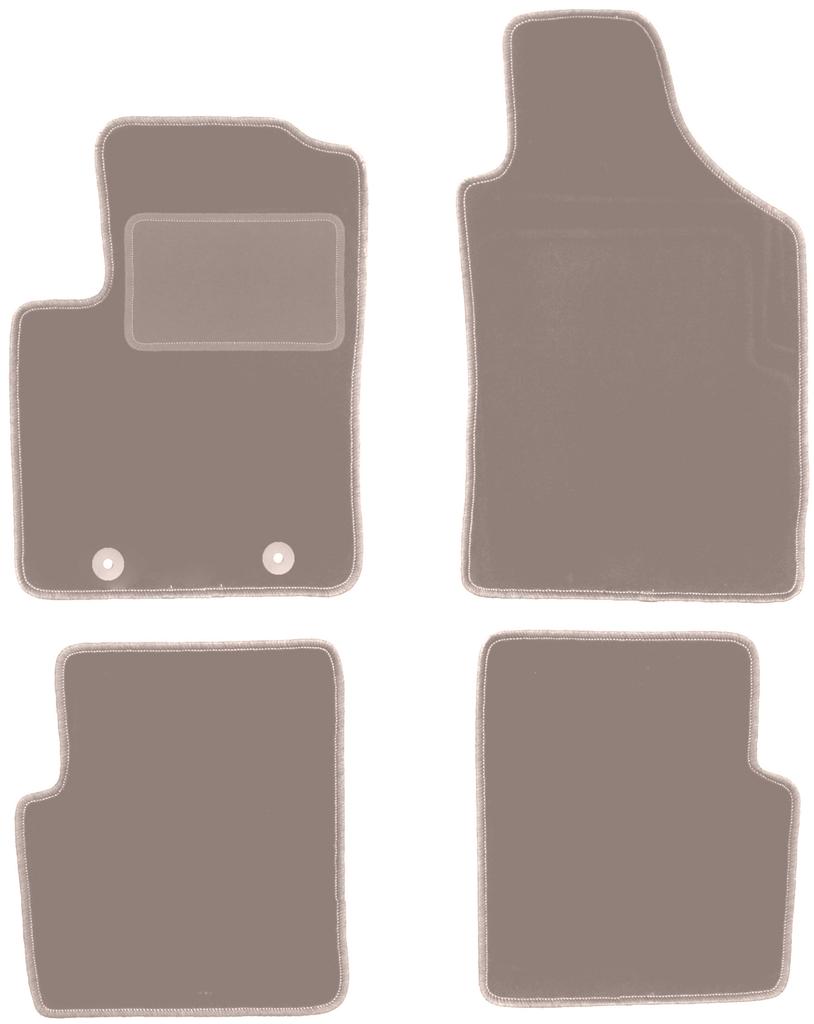 Beige Velour Floor Mats For: Fiat 500 Cabrio, Hatchback (2007-2013)