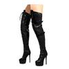 Fashion New High-quality Belt Buckle Cross Strap Over The Knee Boots Sexy Hot Girl Pole Dance 15cm High Heel Motorcycle Boots Size35-48