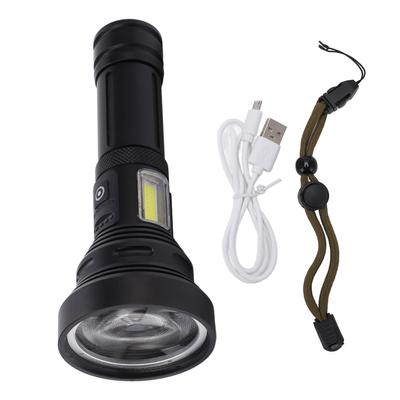 Outdoor USB Wiederaufladbare Taschenlampe Teleskopischer Zoom Tragbare COB Starkes Licht LED Taschenlampe