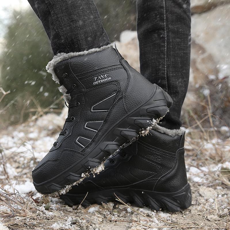 TUINANLE Men's High Quality Winter Snow Boots - Non-Slip Warm Thick Cotton Shoes for Outdoor Hiking Mountain