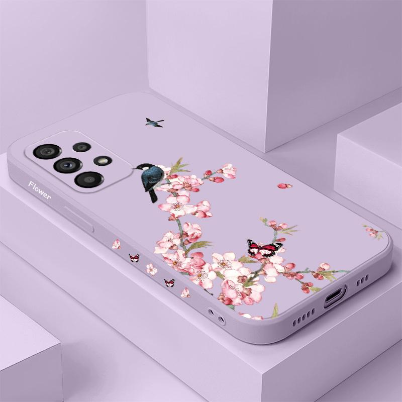 Peach Butterfly Case For Samsung Galaxy A73 A53 A33 A23 A13 A03 A72 A52 A52S A32 A22 A12 A02 A02S A71 A51 A31 A21S 4G 5G Cover