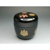 Medium-sized Tea Caddy with Kodaiji Maki-e Lacquer and Colored Maki-e Lacquerware, Made of Resin, Made In Japan, Suitable for Tea Ceremonies