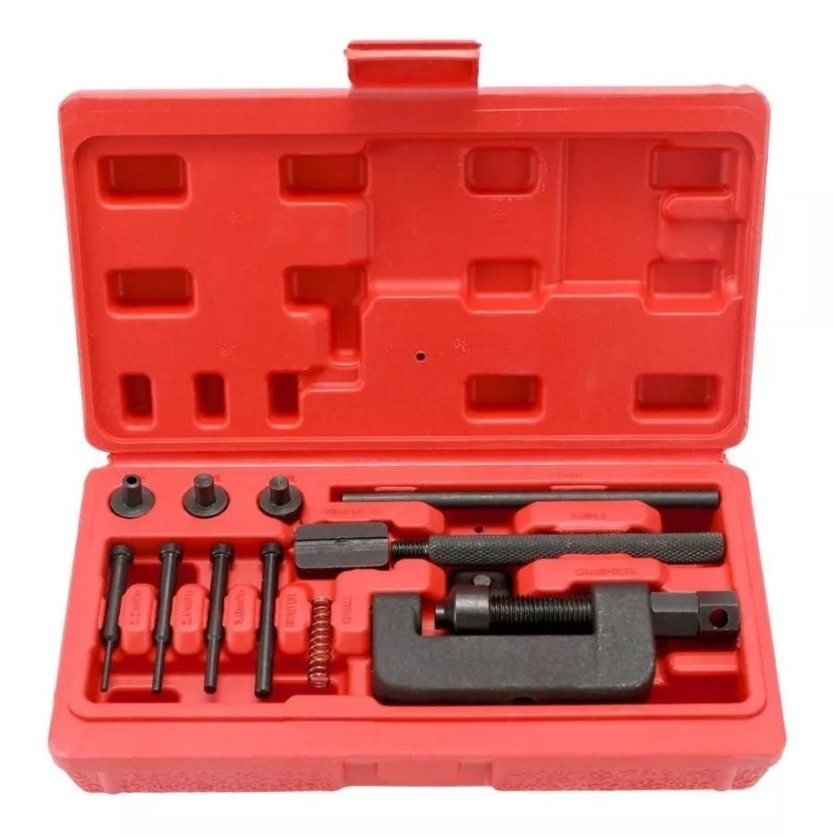 Ensemble d'outils de réparation de chaîne 13 pièces, séparateur de chaîne de moto, outil de rivetage de montagne, lien robuste, joint torique de vélo 1Set
