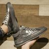 Fashion Brand Men's Genuine Leather Casual Shoes Winter Ankle Boots High Top Shoes Men's Work Clothes Shoes Thick Soles