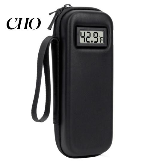 Insulin Travel Case With Temperature Monitor Refrigerator with Digital Display, Portable Cooler 2 Long-Lasting Ice Packs for Storage Box 8-12 A чёрный